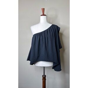 We The Free One-Shoulder Black Top